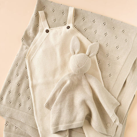Heirloom Pique Blanket Birch Organic Cotton Embroidery Blank