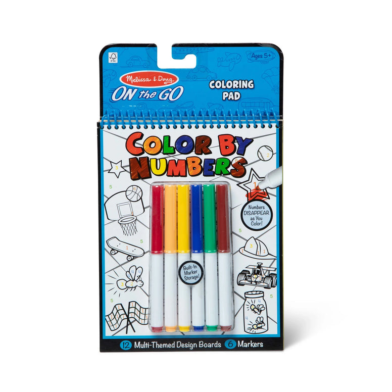 Melissa & Doug On the Go Color By Numbers Coloring Pad- Blue