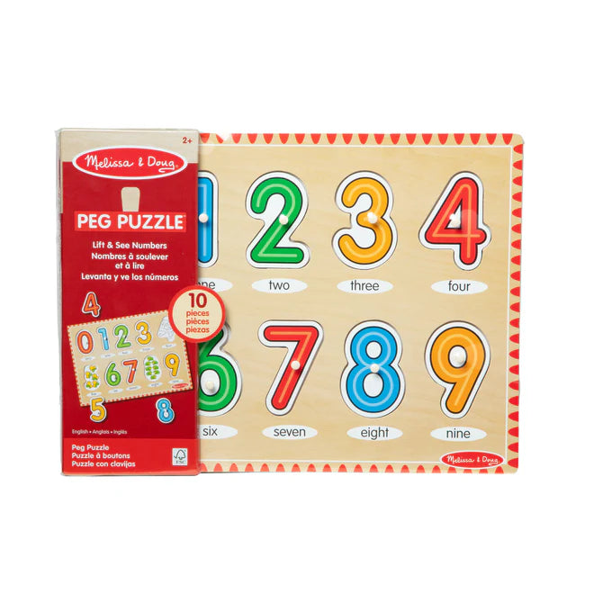 Melissa & Doug Peg Puzzle - Lift & See Numbers