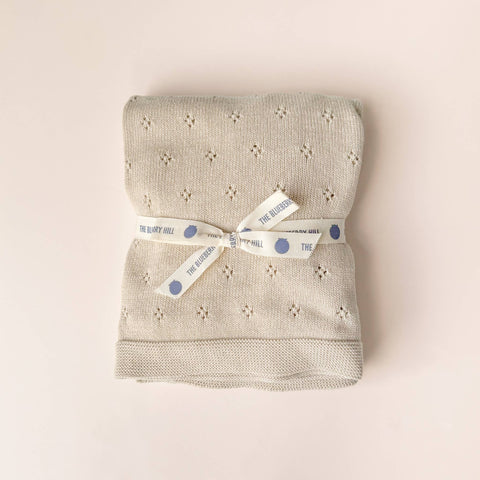 Heirloom Pique Blanket Birch Organic Cotton Embroidery Blank