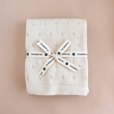 Heirloom Pique Blanket Cream Cotton Baby Embroidery Blanks