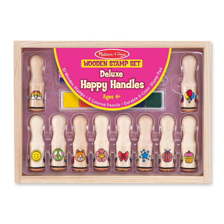 Melissa & Doug Deluxe Happy Handles Stamp Set