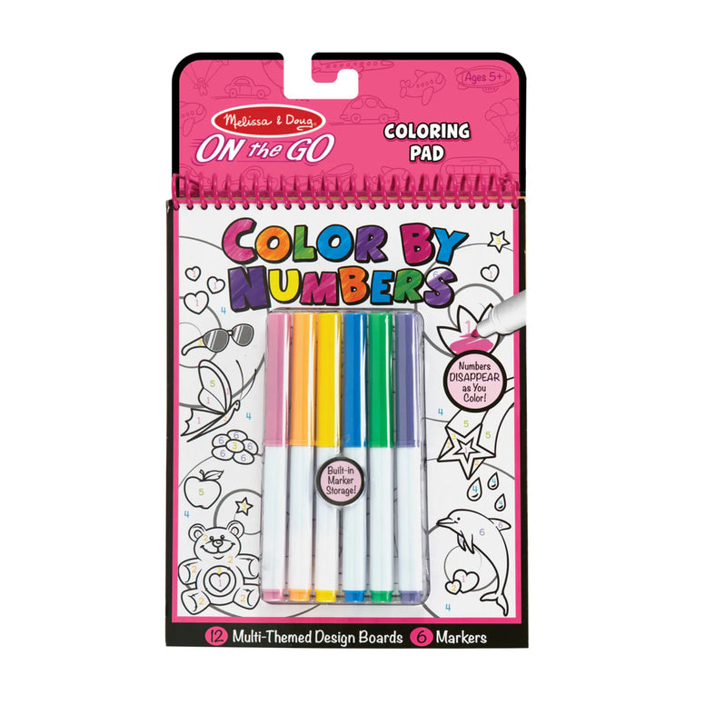 Melissa & Doug On the Go Color By Numbers Coloring Pad- Pink