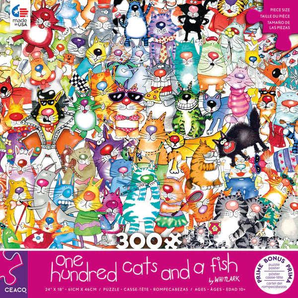 CEACO One  Hundred and One- Cats and a Fish- 300 Piece Puzzle
