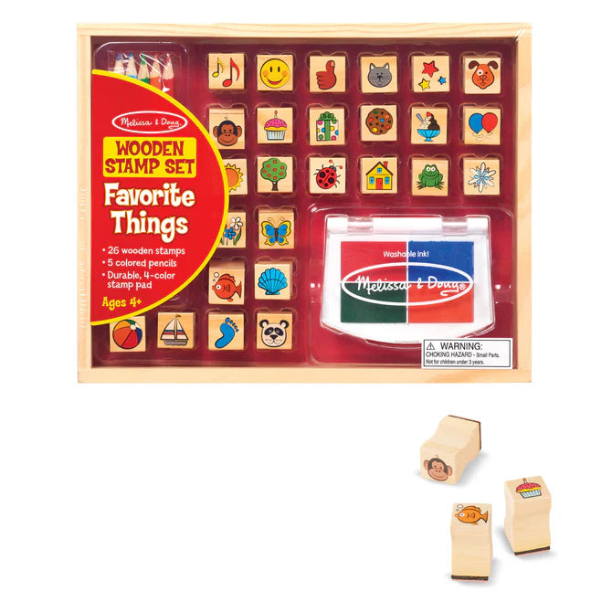 Melissa & Doug Wooden Stamp Set- Favorite Things