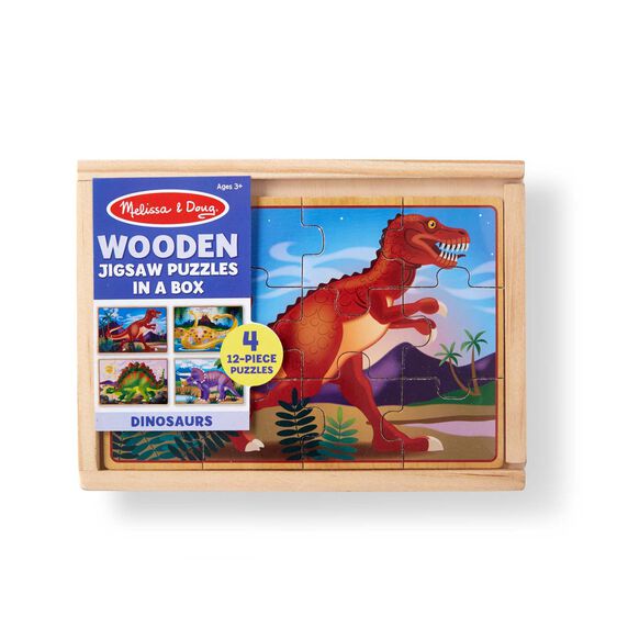 Melissa & Doug Wooden Jigsaw Puzzles in a Box - Dinosaur