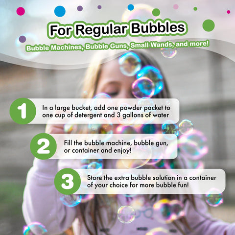 South Beach Bubbles WOWmazing™ Bubble POWDER (6 packets) - Turns Dish Detergent into Giant Bubbles. Makes 6 GALLONS! Made in USA