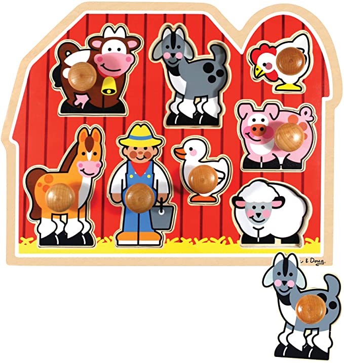 Melissa & Doug Jumbo Knob Puzzle - Large Farm