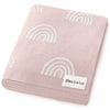 Bleu La La 100% Luxury Cotton Swaddle Receiving Baby Blanket - Rainbow: Brown