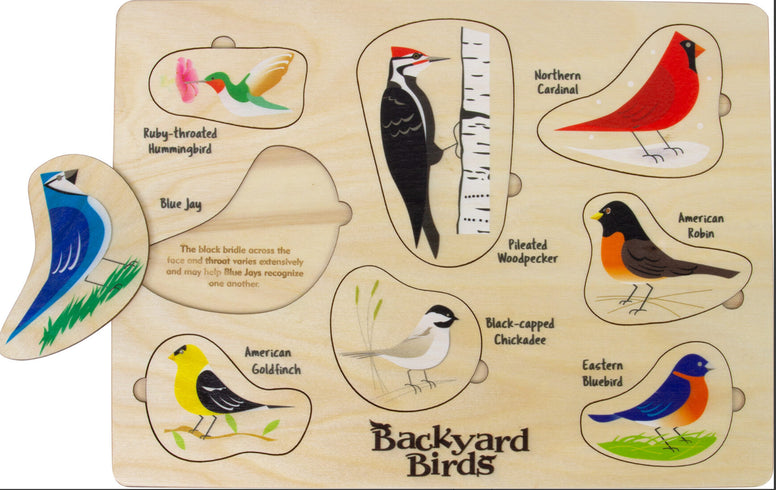 Maple Landmark Backyard Birds Lift & Learn Puzzle
