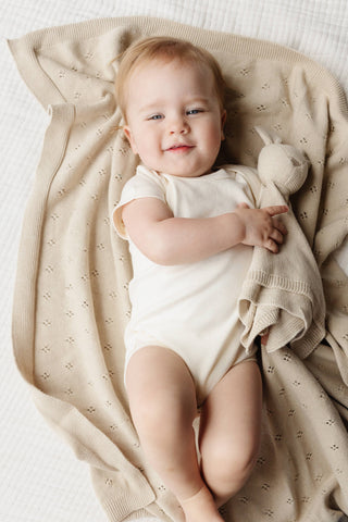 Lovey Bunny Birch Cotton Baby Gift Newborn Blanket