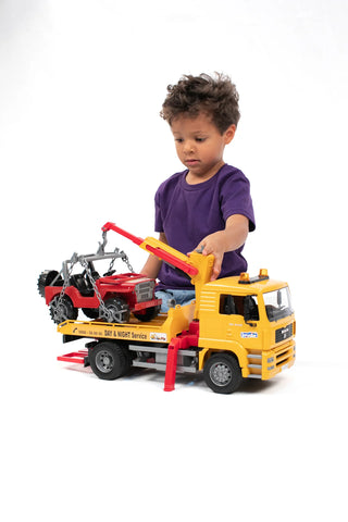 Bruder 02750 Man TGA Tow Truck with Off-Road Vehicle