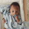 Bleu La La 100% Luxury Cotton Receiving Swaddle Baby Blanket - Sheep: Grey
