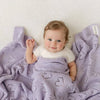 Bleu La La 100% Luxury Cotton Receiving Swaddle Baby Blanket - Heart: Grey