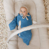 Bleu La La 100% Luxury Cotton Receiving Swaddle Baby Blanket - Heart: Denim Blue