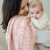 Bleu La La 100% Luxury Cotton Receiving Swaddle Baby Blanket - Heart: Denim Blue