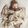 Bleu La La 100% Luxury Cotton Swaddle Receiving Baby Blanket - Rainbow: Brown