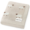 Bleu La La 100% Luxury Cotton Receiving Swaddle Baby Blanket - Sheep: Grey