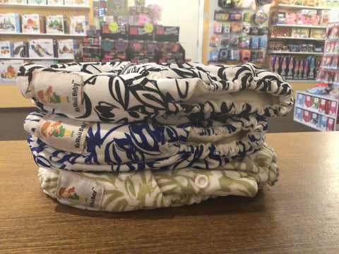 3 Pack Used Kawaii One Size Pocket Cloth Diapers