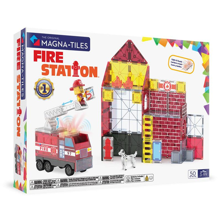 MAGNA-TILES Fire Station 50 Piece Set
