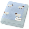 Bleu La La 100% Luxury Cotton Receiving Swaddle Baby Blanket - Sheep: Grey