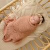Bleu La La 100% Luxury Cotton Receiving Swaddle Baby Blanket - Heart: Denim Blue