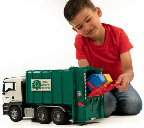 Bruder 03763 Man TGS Rear Loading Garbage Truck (Green)