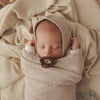 Bleu La La 100% Organic Cotton Luxury Organic Blanket + Hat Gift Set: Dove Grey