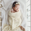 Bleu La La 100% Luxury Cotton Receiving Swaddle Baby Blanket - Heart: Grey