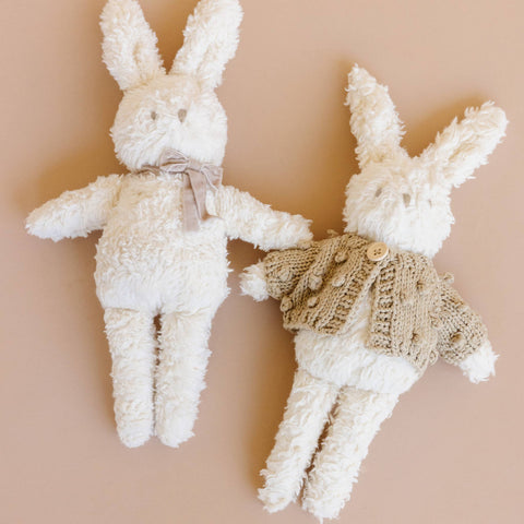 Plush Bunny Doll Baby Kid Toy Sherpa Organic Cotton: No Bow