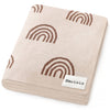 Bleu La La 100% Luxury Cotton Swaddle Receiving Baby Blanket - Rainbow: Brown