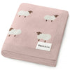 Bleu La La 100% Luxury Cotton Receiving Swaddle Baby Blanket - Sheep: Grey