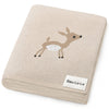 Bleu La La 100% Luxury Cotton Receiving Swaddle Baby Blanket - Deer: Mocha