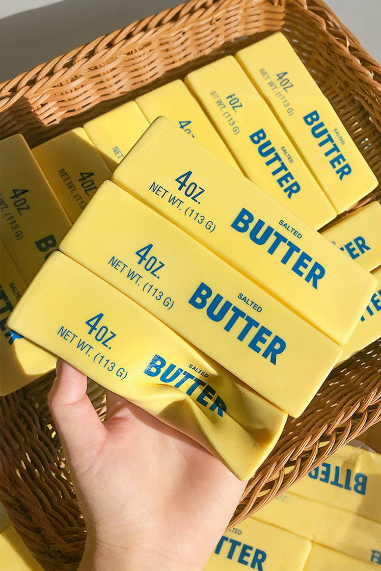 Butter Sticker Relieve Pressure Squishy Toy: Yellow / One Size