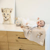 Bleu La La 100% Luxury Cotton Receiving Swaddle Baby Blanket - Deer: Mocha
