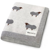 Bleu La La 100% Luxury Cotton Receiving Swaddle Baby Blanket - Sheep: Grey