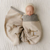 Bleu La La 100% Luxury Cotton Receiving Swaddle Baby Blanket - Deer: Mocha