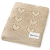 Bleu La La 100% Luxury Cotton Receiving Swaddle Baby Blanket - Heart: Grey