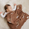 Bleu La La 100% Luxury Cotton Receiving Swaddle Baby Blanket - Deer: Mocha