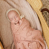 Bleu La La 100% Luxury Cotton Receiving Swaddle Baby Blanket - Heart: Grey