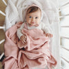 Bleu La La 100% Organic Cotton Luxury Organic Blanket + Hat Gift Set: Dove Grey