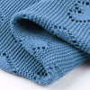 Bleu La La 100% Luxury Cotton Receiving Swaddle Baby Blanket - Heart: Denim Blue