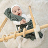 Bleu La La 100% Luxury Cotton Receiving Swaddle Baby Blanket - Heart: Grey