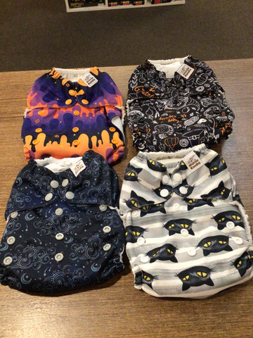 4 Pack Used Mama Koala Halloween One Size Pocket Diaper