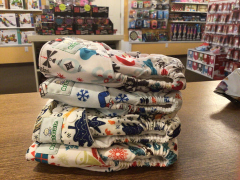 4 Pack Used AtGate One Size Christmas Pocket Diaper