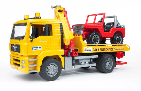 Bruder 02750 Man TGA Tow Truck with Off-Road Vehicle