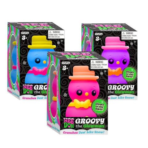 Schylling Nee Doh Squishmas- Groovy Glowman - Snowman