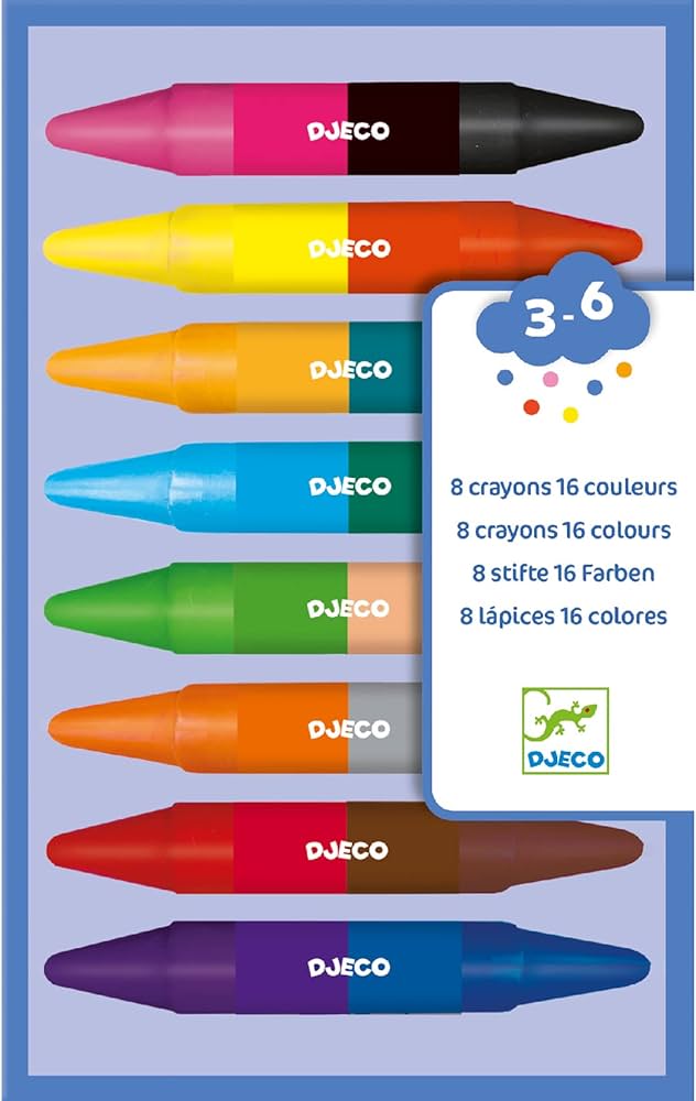 DJECO Double-Ended Crayons for Little Hands - 8pc
