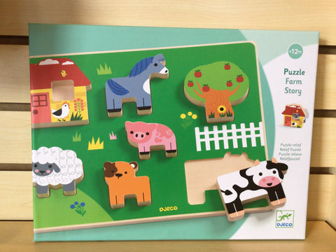 DJECO Wooden Puzzles- Farm Story