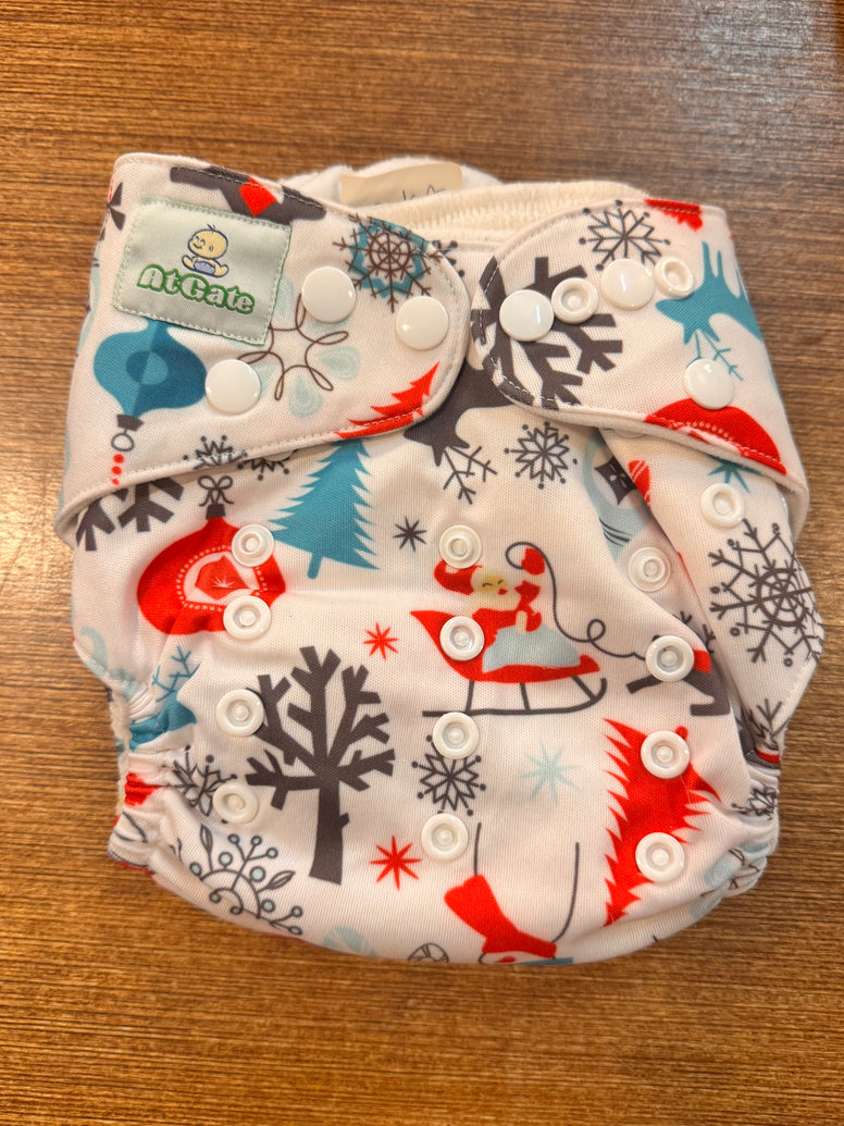 GENTLY USED Christmas Cloth Pocket Diapers